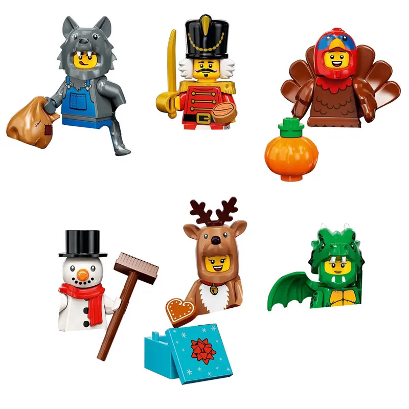 

KM Blocks Werewolf Snowman Nutcracker Green Dragon Man Animal Doll Anime Bricks Mini Action Toy Figures Assembly Building Blocks