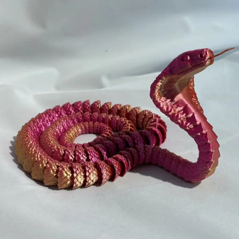 New 3D Printing Simulation Snake Toy Models Full-body Joints Movable Snake Desktop Decorative Ornaments Glow-in-the-dark Snake image 4