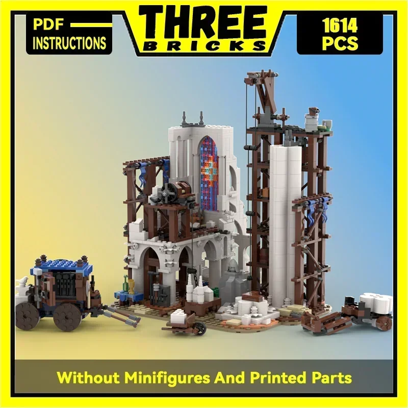 Street View  Model Moc Building Bricks Medieval Stonemasons Guild Technology Modular Blocks Gift Christmas Toy DIY Sets Assembly