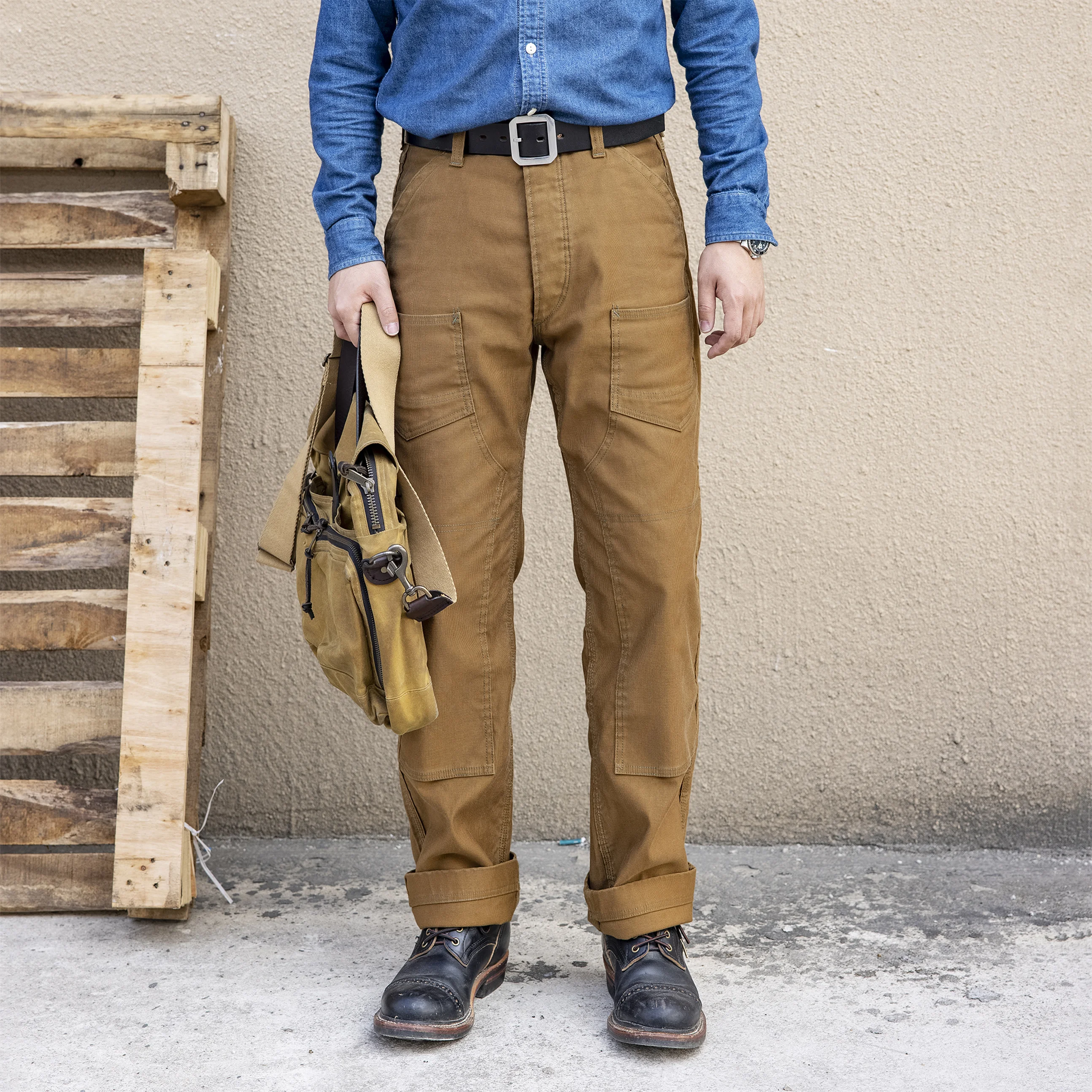 

FW-0017 Mens Cotton High Quality Casual Military Stylish Trousers Mans Vintage Avatar Flight 430GSM Canvas Cargo Pants