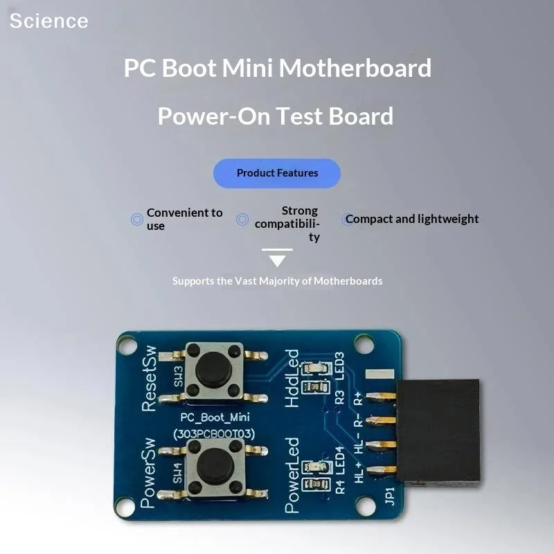 PC Power Reset Switch External Module 9Pin Motherboard Header Power LED Indicator For Computer Case Test Board Repair DIY