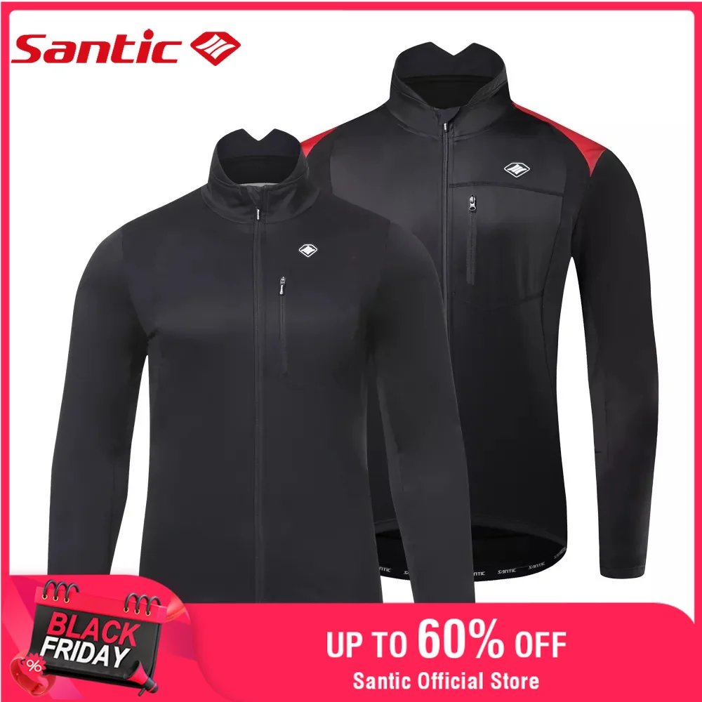 

Santic Men's Winter Cycling Jacket Windproof MTB Coat Warm Breathable Comfortable KC6104