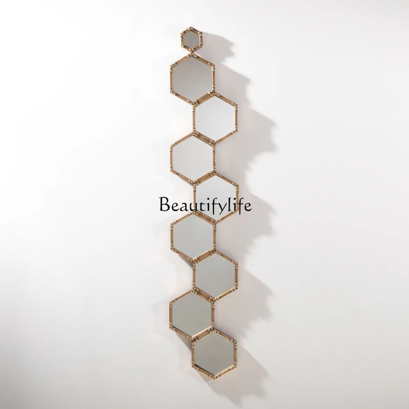 

French living room decorative mirror European wall-mounted mirror minimalist light luxury style