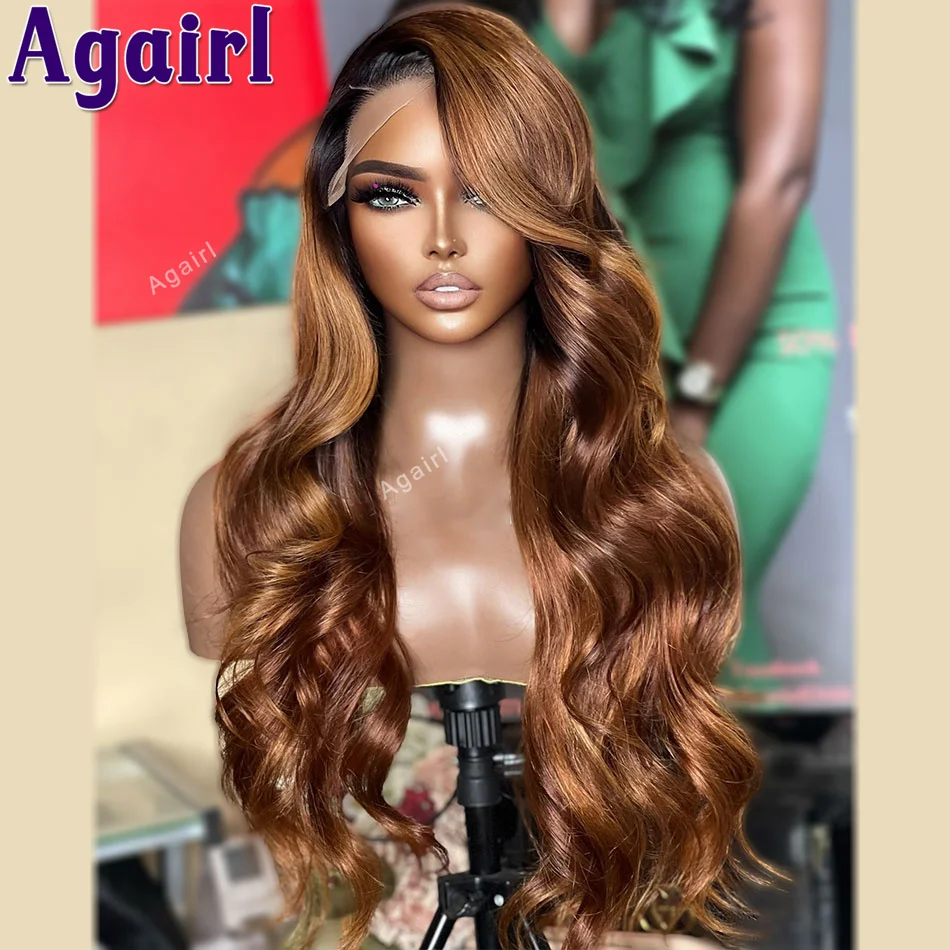 

Highlight Ginger Brown Body Wave Lace Front Wigs 13x4 13x6 Lace Frontal Wigs Human Hair Pre Plucked 6X4 Lace Closure Colored Wig