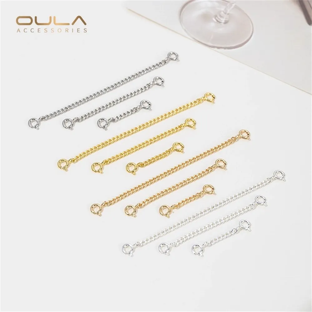 

1PCS 14K Gold-plated Bracelet, Safety Chain, Necklace, Extended Chain, Diy Double-ended Spring Buckle, End Accessory Material