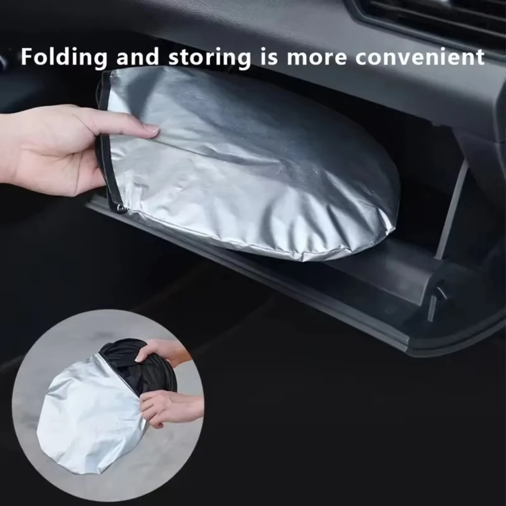 Faltbare Auto-Fenster-Sonnenschutzabdeckung Windschutzscheiben-Visier UV-Schutz Vorhang Styling-Zubehör – Detail 5