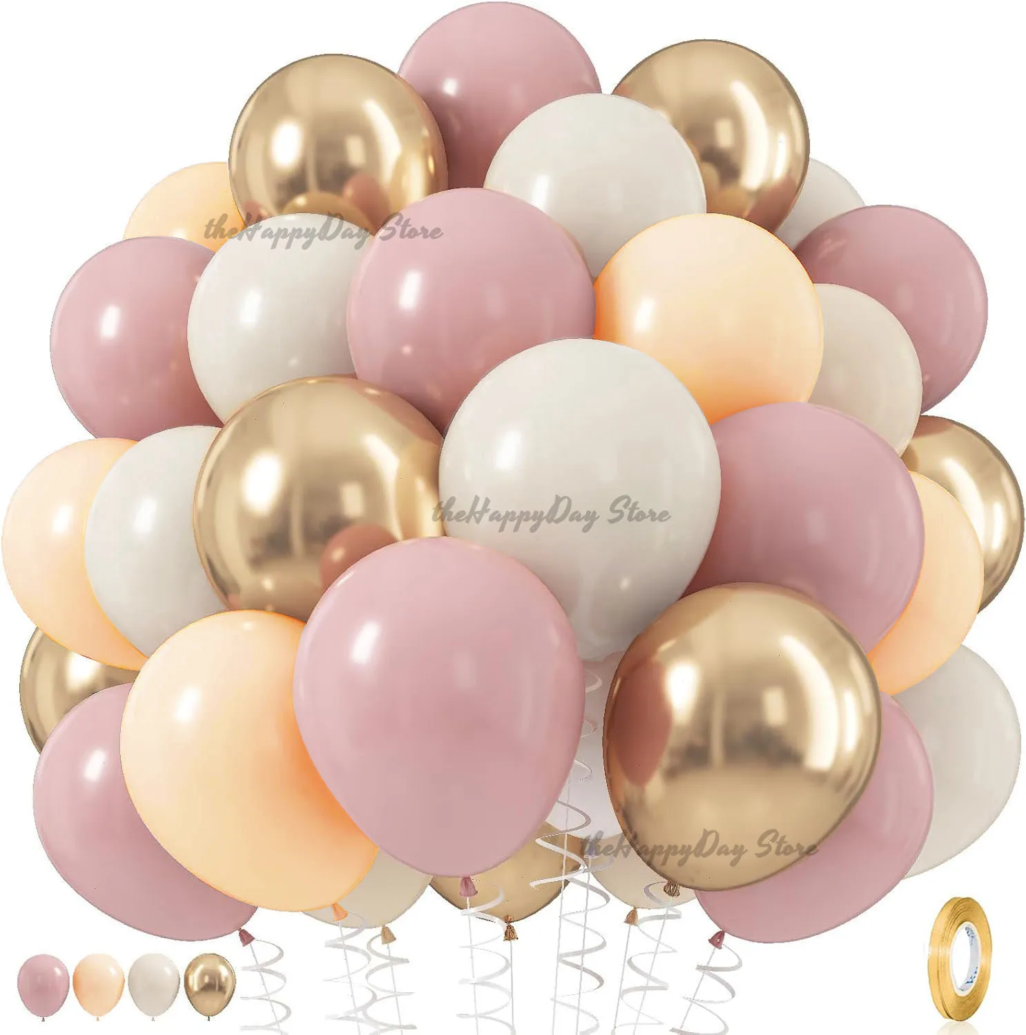 40 stuks Boho roze zand witte latex ballonnen 10 inch metaal chroom goud ballonnen voor verjaardag bruiloft baby shower partij decor globos