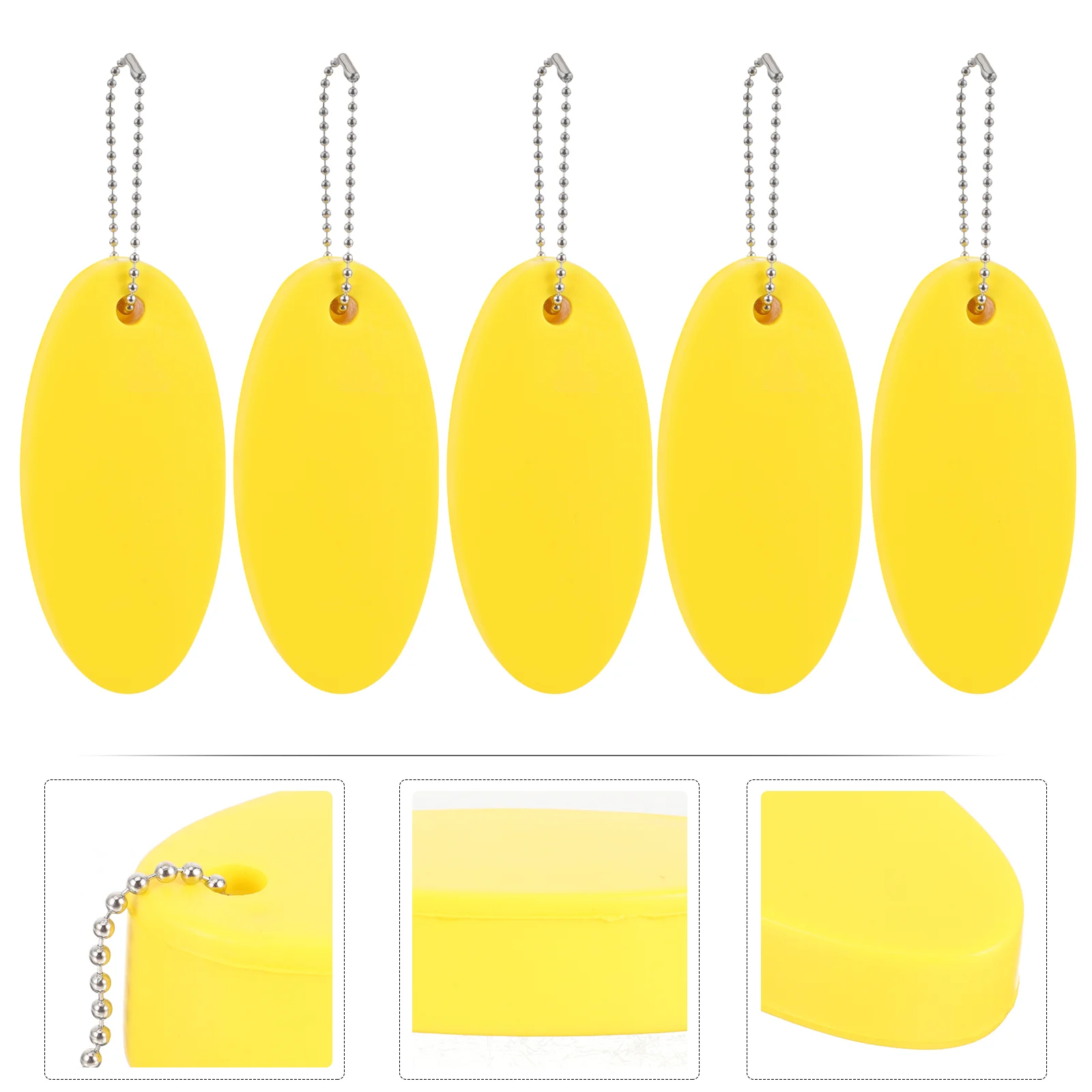 5 Pcs Floating Keychain Keychains Daily Use Ring Oval Buoy Polyurethane Stylish for Boat Keys Charm