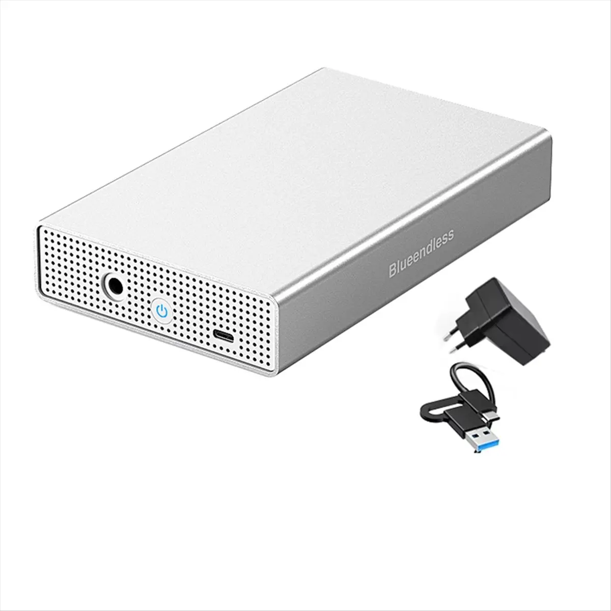 A40I  Sas Hard Drive Enclosure Usb C to 2.5/3.5 Inch SAS/SATA Support Max 20gb Disk External Hdd Case EU Plug