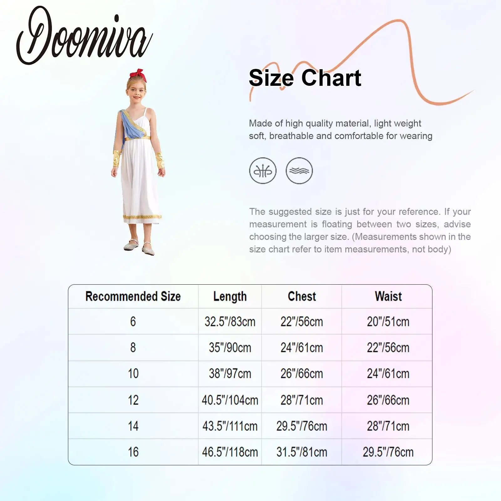 

Girls Ancient Greek Goddesses Princess Costume Halloween Cosplay Party Sleeveless Greece Roman Toga with Cuffs Set Worship Dress