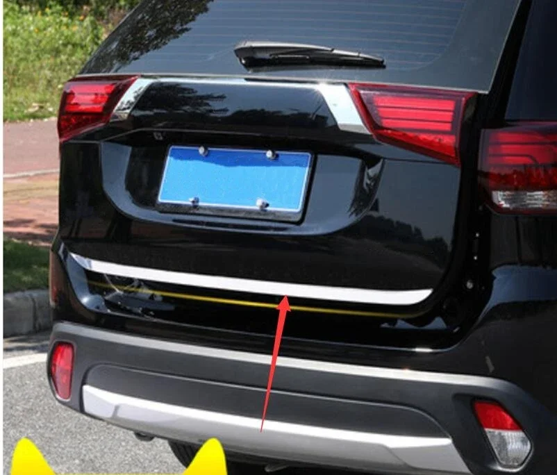 Car tailgate trim strip Door Bottom Cover Molding Trim Stainless Steel back door trim for Mitsubishi Outlander 2013-2021