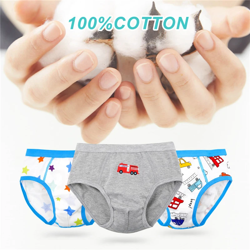 3PCs Baby Boys\' Cotton Underwear Printed Soft Comfortable And Fashionable Underwear Printed Car Star