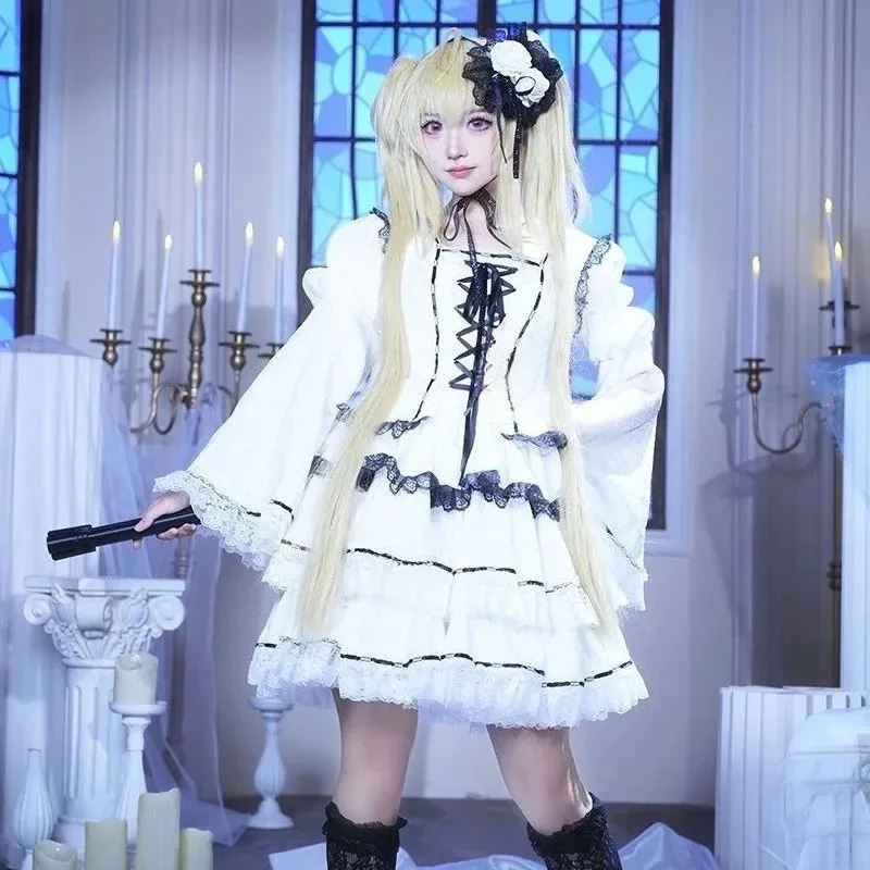 

Костюм для косплея Yiyi Tsukiyomi Utau, аниме Shugo Chara, белое готическое платье Лолиты, униформа для девочек, комплект аксессуаров, карнавальный пар