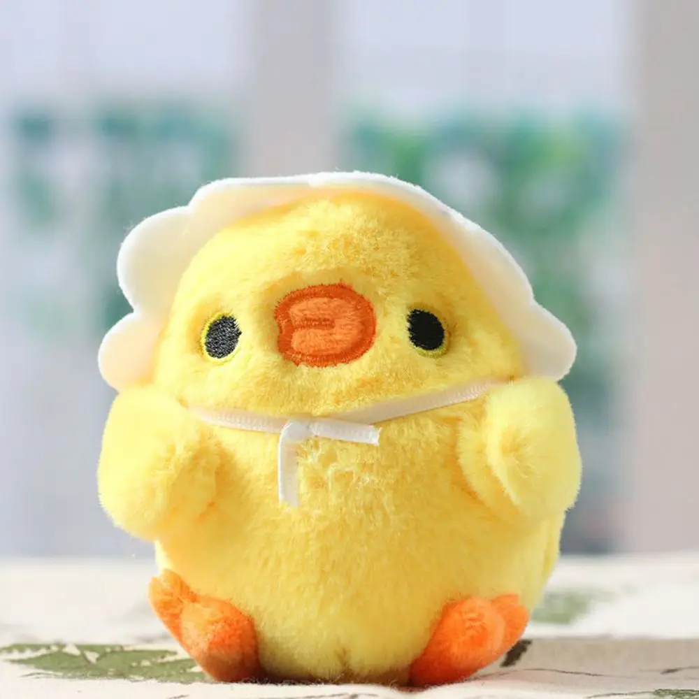 Hanging Schoolbag Pendant Christmas Gifts Stuffed Animal Chicken Plush Toy Little Yellow Chicken Pendant Plush Keychain Keyring