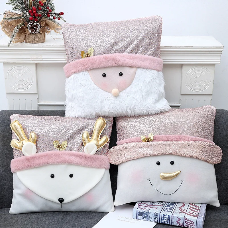 Christmas Style Polyester Pillow Cover Fashion Home Decor Items Applicable To Dakimakura Sofa Decorative Cushions Santa Claus