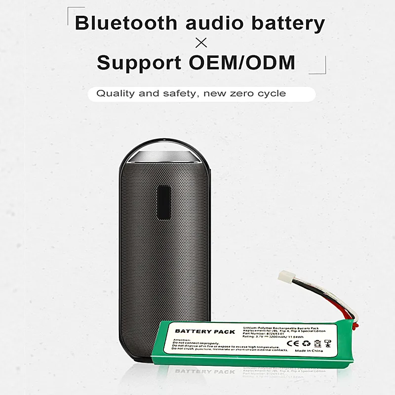 Bluetooth Wireless Speaker Battery JBL Flip 4 Gray GSP872693 3.7V 3200mAh Battery Bateria Jbl Flip 4 Rechargeable Battery