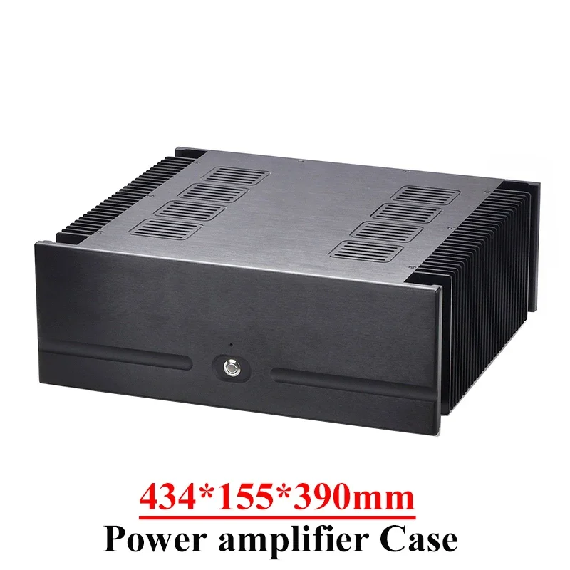 434*155* 390mm All Aluminum Power Amplifier Enclosure Case Class A Amplifier Chassis Diy Audio Amp Accessories