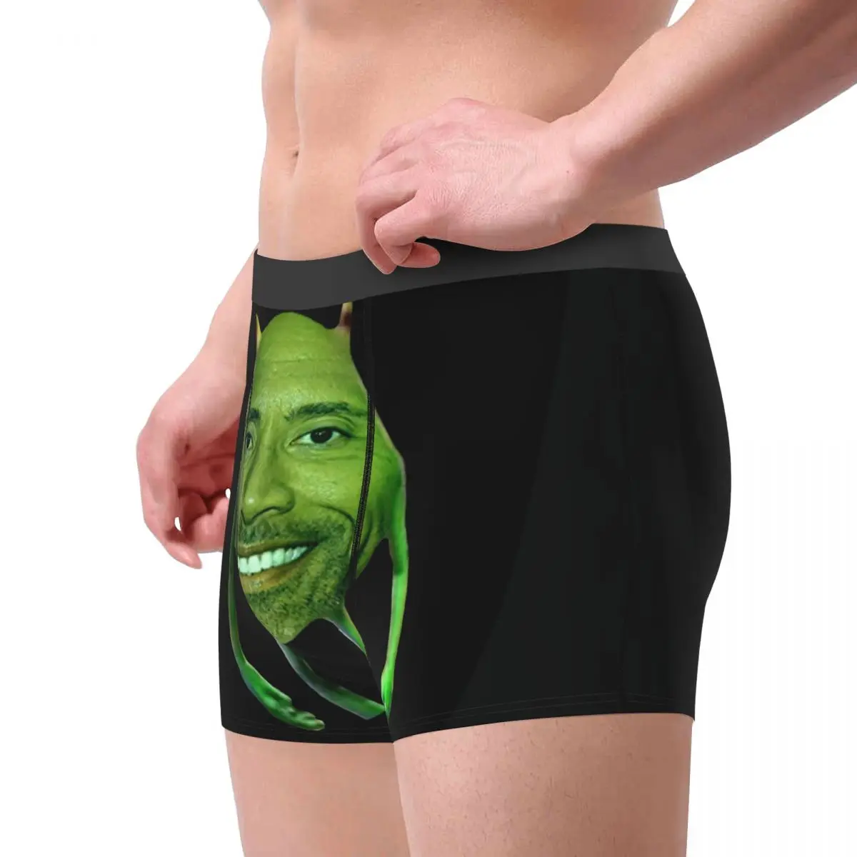 Custom Male Cool Dwayne The Rock Johnson Meme Underwear Boxer Briefs Soft Shorts Panties Underpants