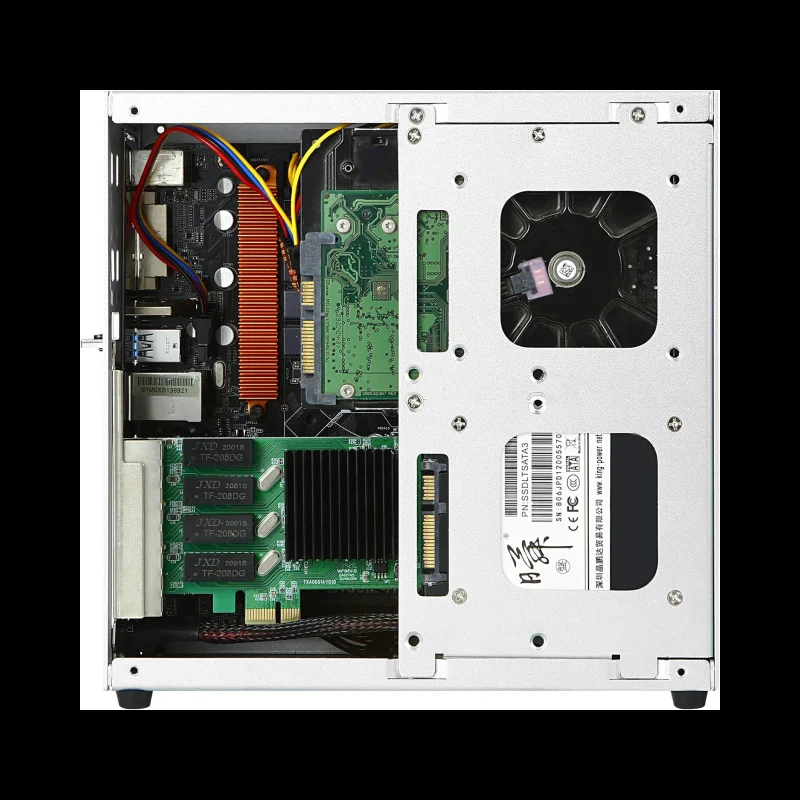 Sasis ITX Mini Router lembut HTPC Office Slot tunggal PCIE Aluminium mini-itx HTPC casing komputer Router lunak mendukung Port 6 COM