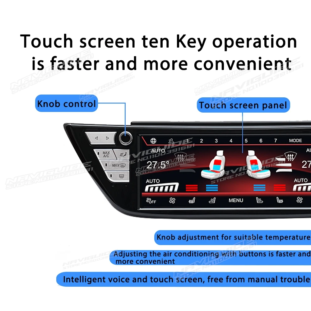 NAVIGUIDE 8.8 Inch For BMW X3 X3M 2018-2021 Car Air Conditioning Control Climate Touch AC Panel Display Touch Screen Voice LCD