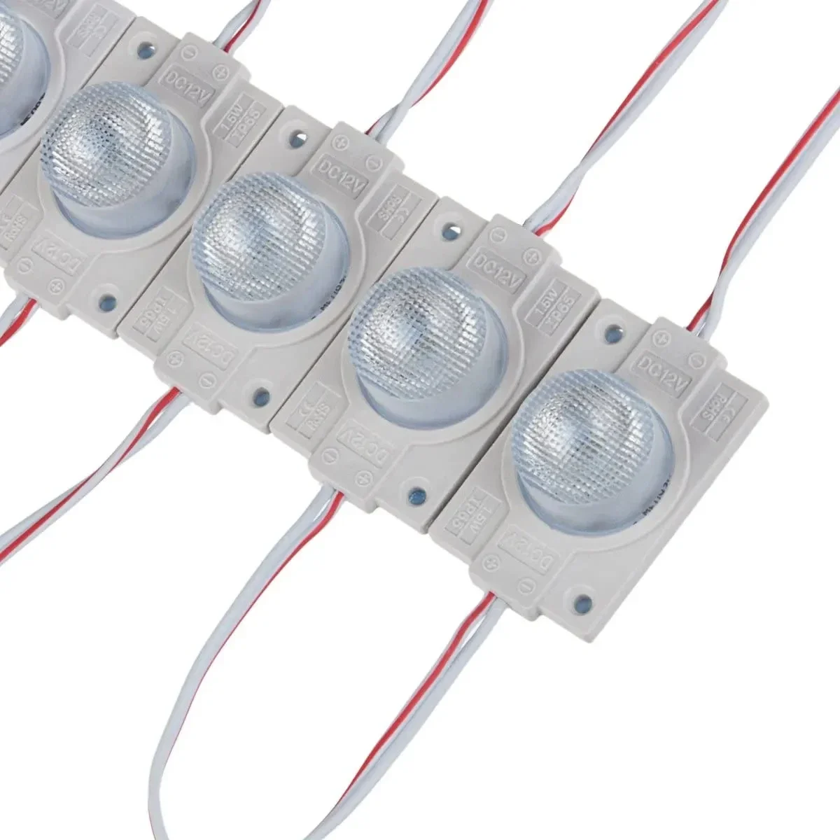 20 piezas-módulo LED con lente para superficie de carretera de coche, caja de luz de 12V, 1,5 W, 6500K, blanco, 200LM, IP65, iluminación lateral con