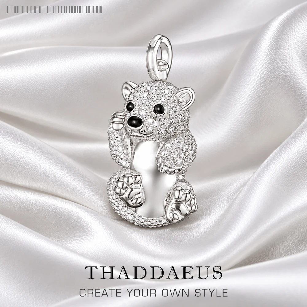 Anhänger Eisbär Sommer Marke Neue Edlen Schmuck Europa Nette Bijoux S925 Sterling Silber Geschenk Für Frau