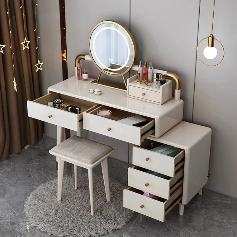 Modern makeup table with mirror Nightstands bedroom chambre bedroom furniture compact vanity chest drawers in the