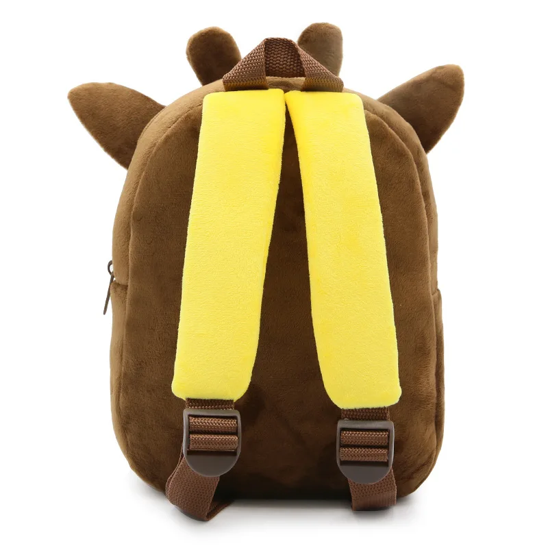 Personalised Animals Giraffe Kids Backpack Custom Name Plush Backpack Back to School for Children Boys Girls, 3-6 Years Old