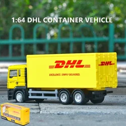 1:36 DHL Truck Model Simulation  Toy Vehicle Alloy Pull Back Mini Car Replica Authorized Die Cast Toys Collection