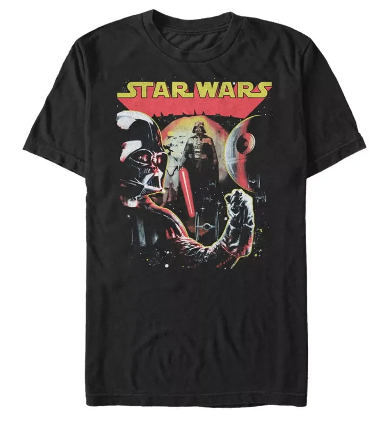 

Star Wars men's short-sleeved T-shirt, sci-fi retro Vader Empire emblem, millennium falcon, May 4th, casual wear for friends