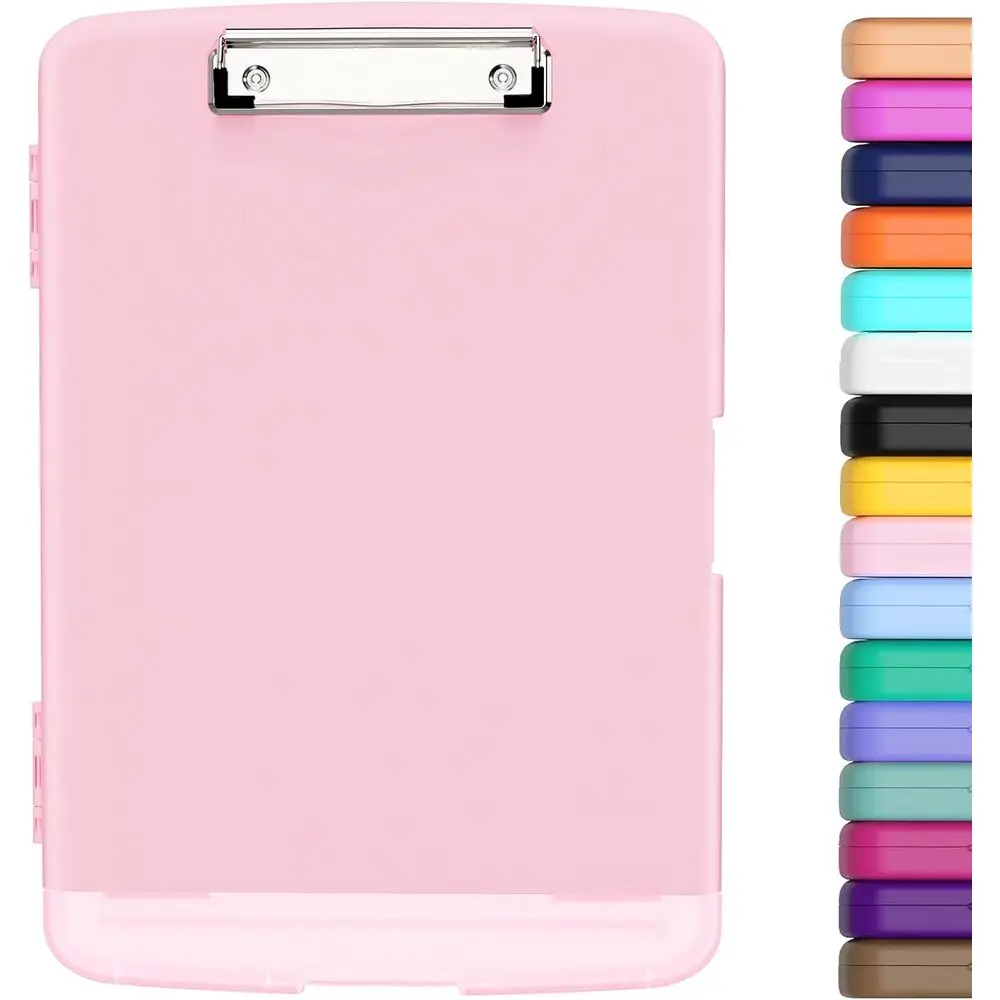 

Pink 14x9.6x1.2 Lightweight 8.5x11 Nursing Clipboard with Storage, High-Quality, Ideal for Teachers and Classrooms