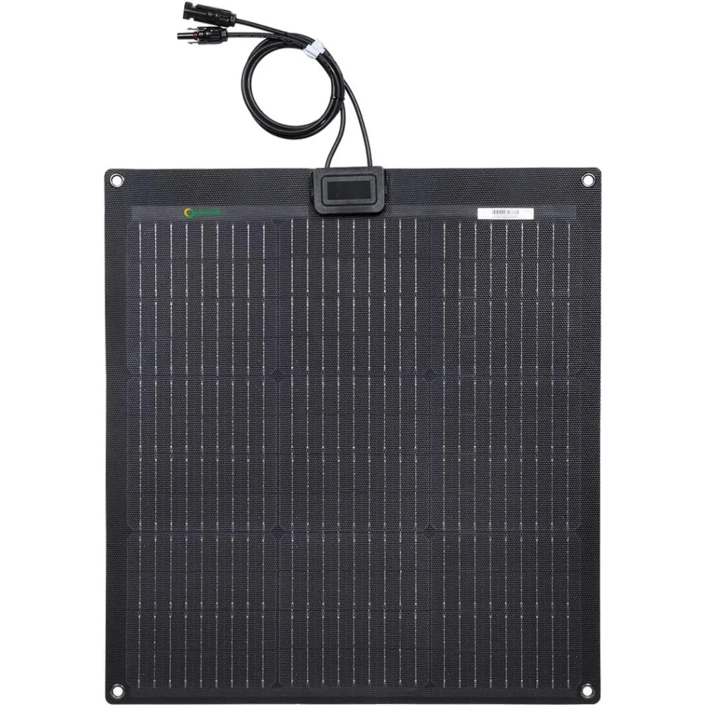 

50W 12V ETFE Black Flexible Solar Panel, PERC 9BB 23%+ Efficiency Mono Solar Cells, for Campers, RVs, Boats,Camping,