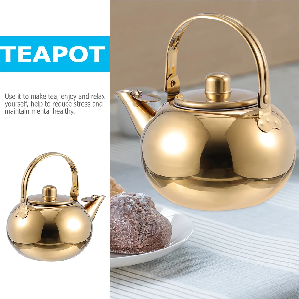 

Stainless Steel Tea Kettle Portable Teapot Heat Cold Resistant For Home Use Tea Kettle With Strainer Kitchen Bar