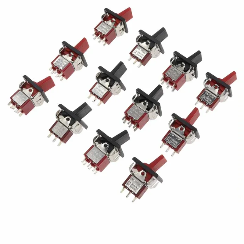 

1/5/10Pcs/lot SH T80-R Series Mini Paddle Toggle Switch Square Snap-in Panel Mount 5A/125VAC