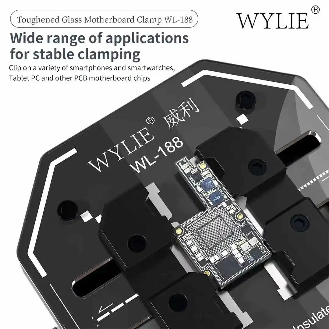 

WYLIE WL-188 Mobile Phone Tempered Glass Clamps Universal Phone Motherboard CPU Nand Repair Fixture Glue Removal Fixed Holder
