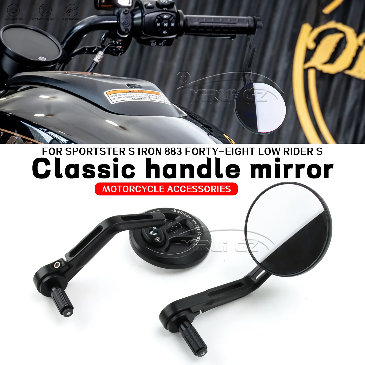 

ДЛЯ Harley-Davidson Sportster S Iron 883 883 Forty-Eight мотоциклетный руль заднего вида, зеркала заднего вида, боковые зеркала Low Rider S