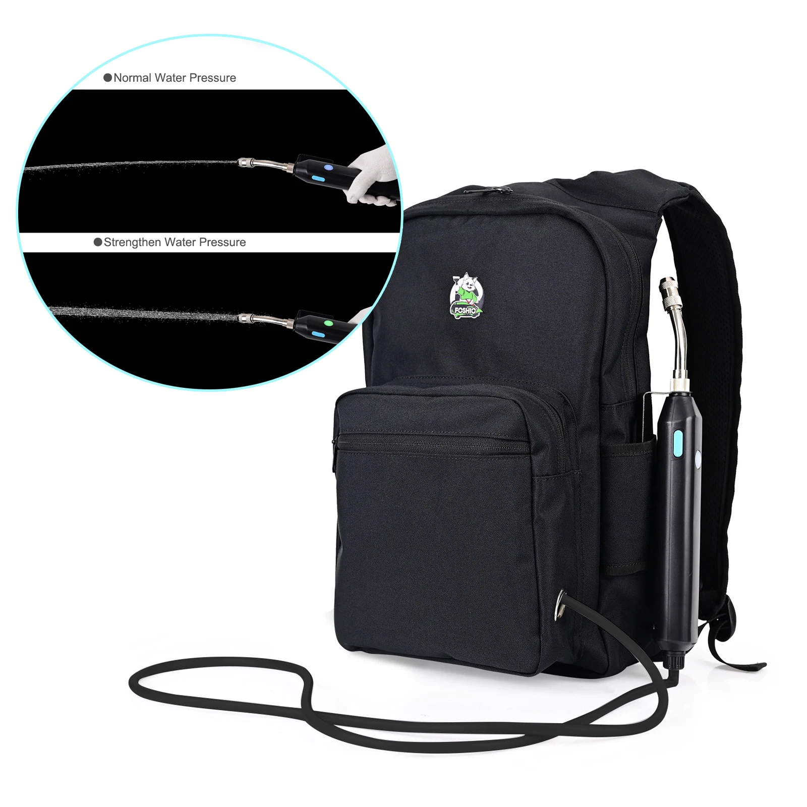 

FOSHIO Автомобильная мойка, электрический распылитель воды, рюкзак, домашний оконный стеклянный автомобиль, очистка сада, полива, орошения, портативный инструмент