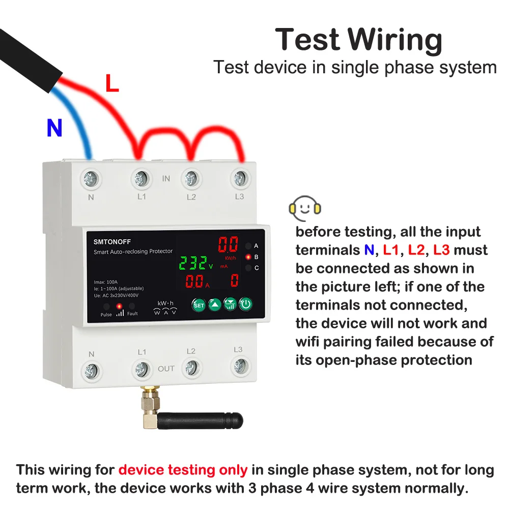 Tuya WiFi Drei Phase 4P 100A Auto-Wiedereinschaltung Über Unter Spannung Schutz Prepaid Meter Timer Schalter Stimme fernbedienung – Detail 23