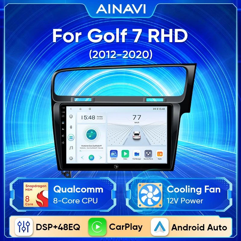 Ainavi Wireless CarPlay Android Auto For Volkswagen VW Golf 7 MK7 GTI 2011-2021 Radio Car Multimedia Player GPS 2din Autoradio