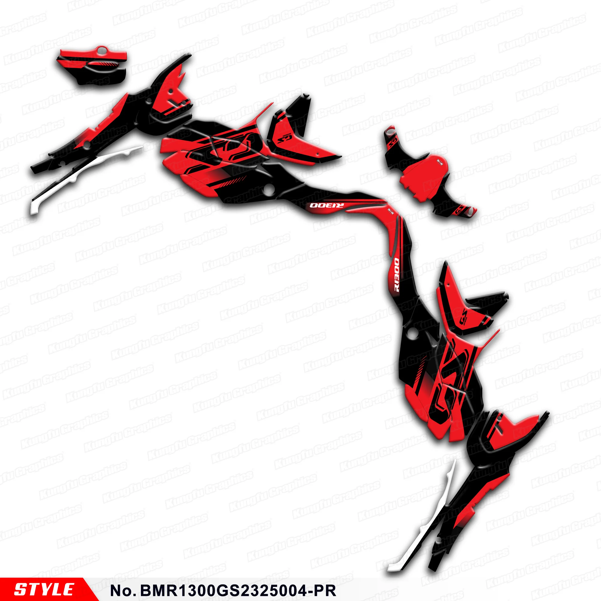 JY RACING Graphics Decal Kit Vinyl Wrap for R1300GS R 1300 GS 2023 2024 2025, Rebuild Kit, BMR1300GS2325004-PR