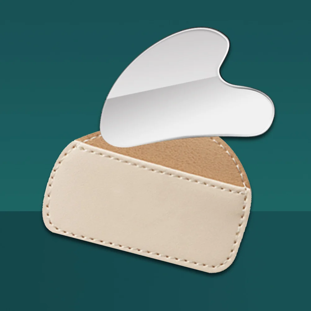 

Stainless Steel Facial Guasha Tool Heart Shaped 420SS Mirror Sandblasted Small Size Face Scraper for Home Use