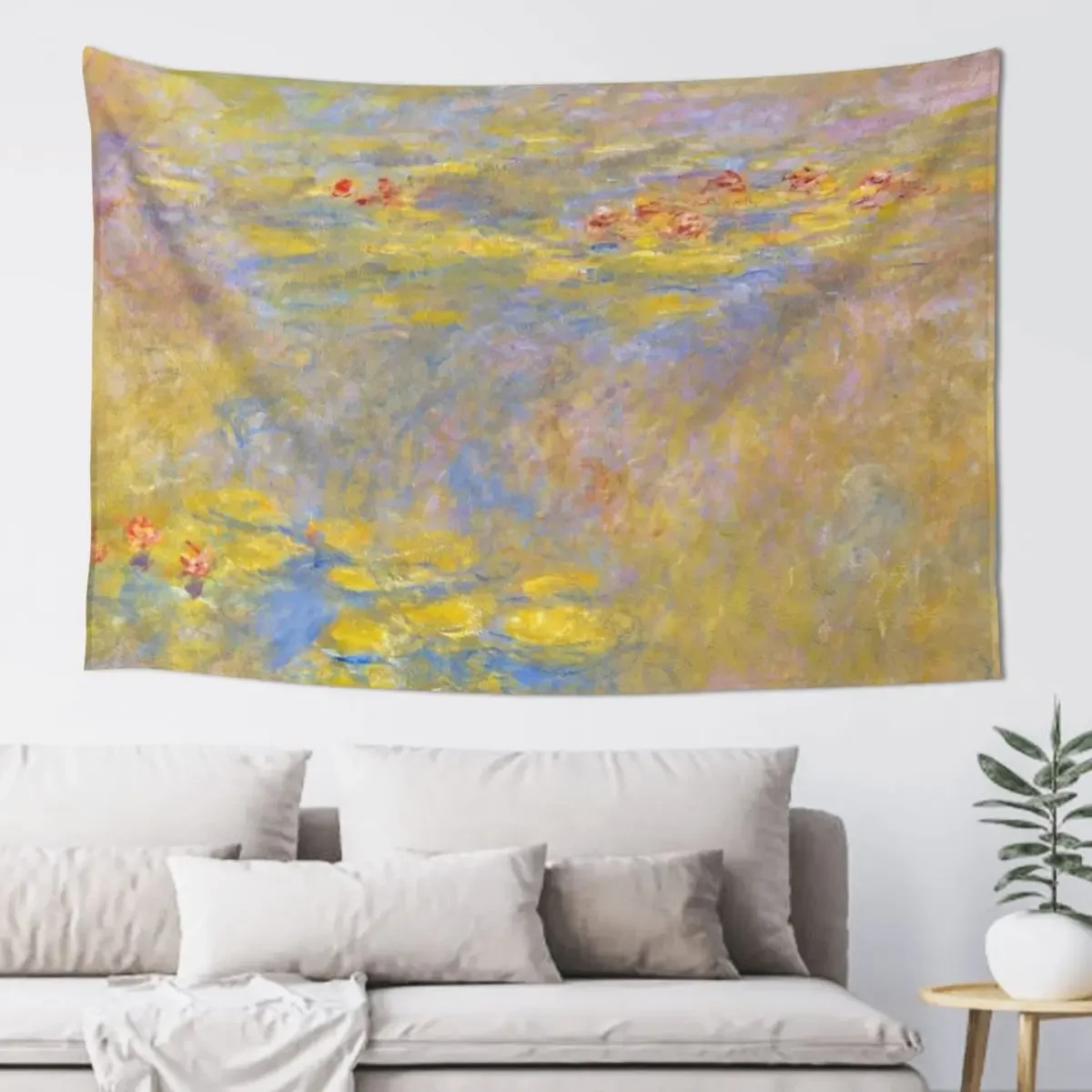 

Water Lilies Yellow Nirvana Monet Fine Art Tapestry Decor For Bedroom Tapete For The Wall Decoration Wall Tapestry