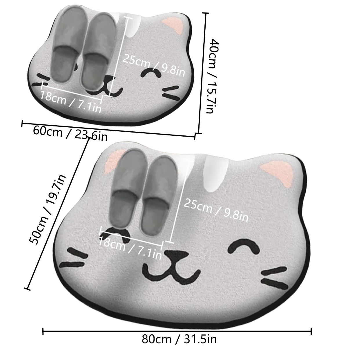 Cartoon flannel absorbent floor mats special-shaped furry bathroom non-slip foot mats thickened shower room mats