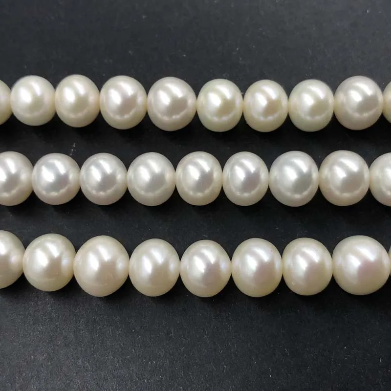 

ELEISPL Gorgeous 10mm White Near Round Freshwater Pearls 1 String #1023