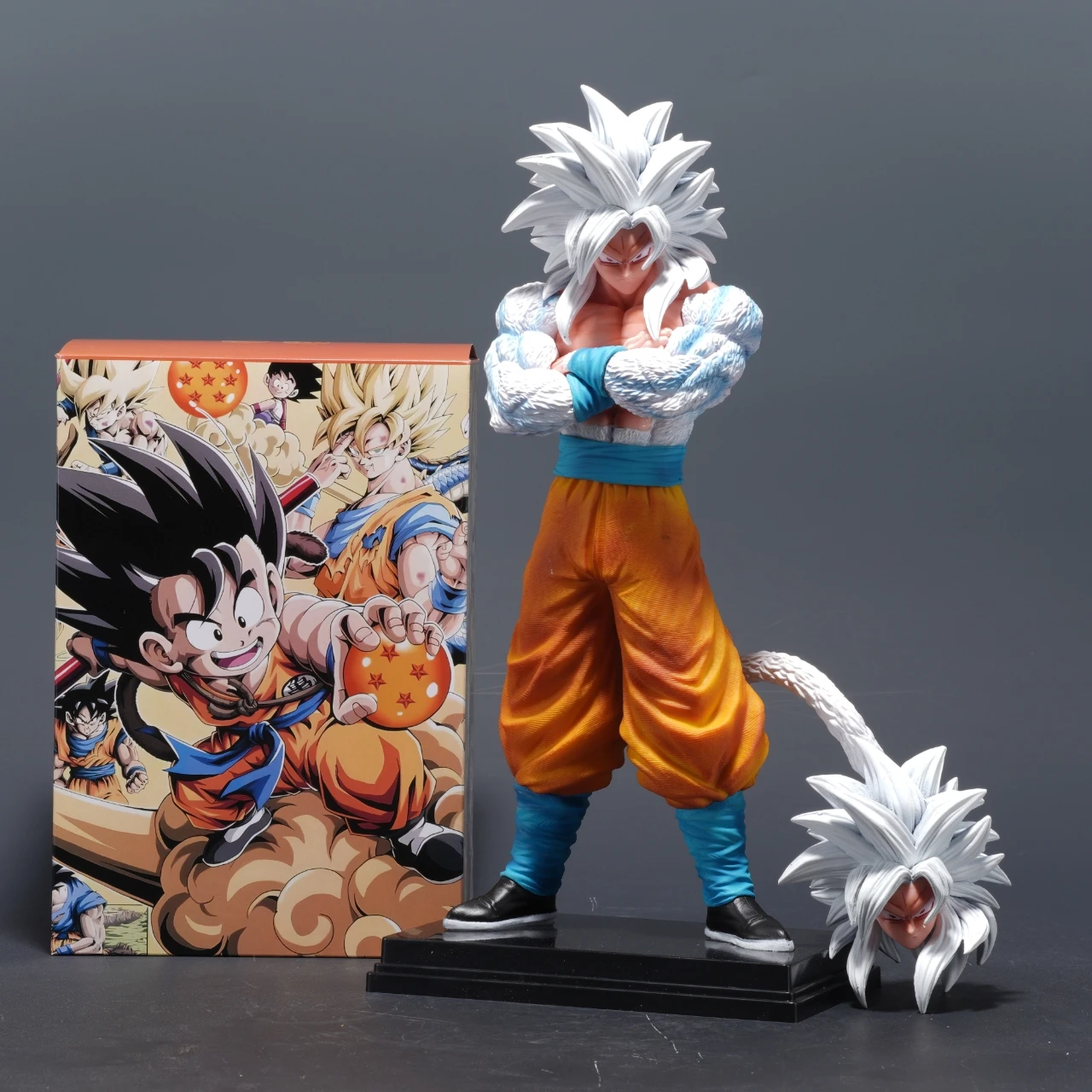 In Stock Dragon Ball Anime Figures Super Saiyan 5 Son Goku White Hair GK PVC Statue Colletion Model Desktop decoration Toys Gift