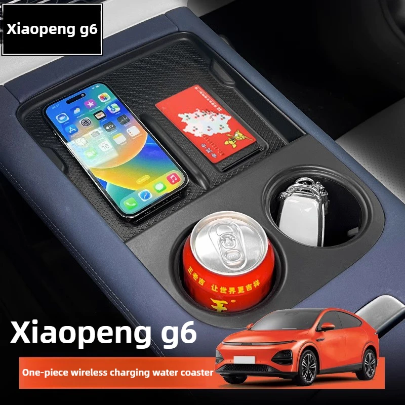 23-24 для XPENG G6, противоскользящий коврик для центральной консоли, силиконовый коврик для беспроводной зарядки, держатель для чашки, защита от царапин