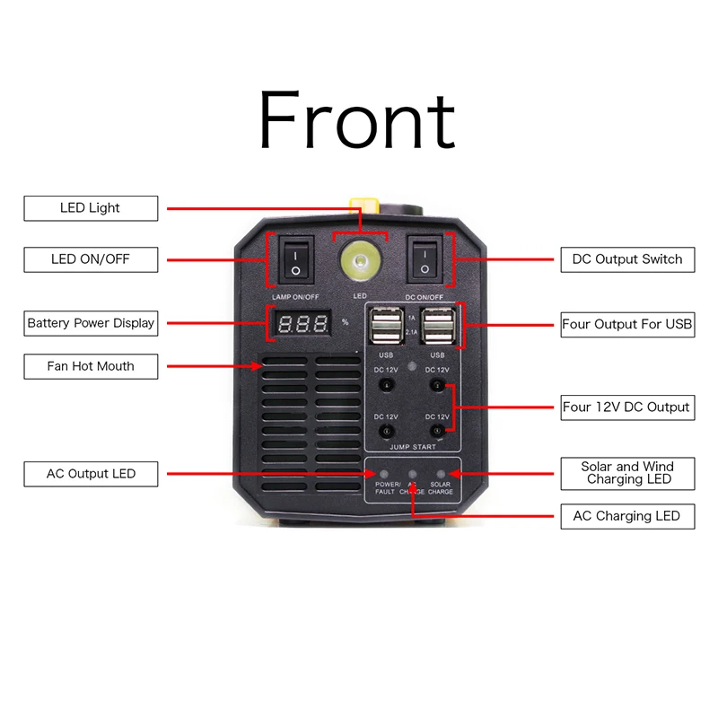 Draagbare Powerbank Station 220V 26ah Led Display 500W Ups Reislader