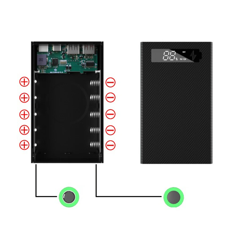 5X18650 Mobiele Power Box Afneembare 18650 Batterij Houder Opladen Qc 3.0 Pd Diy Shell-5