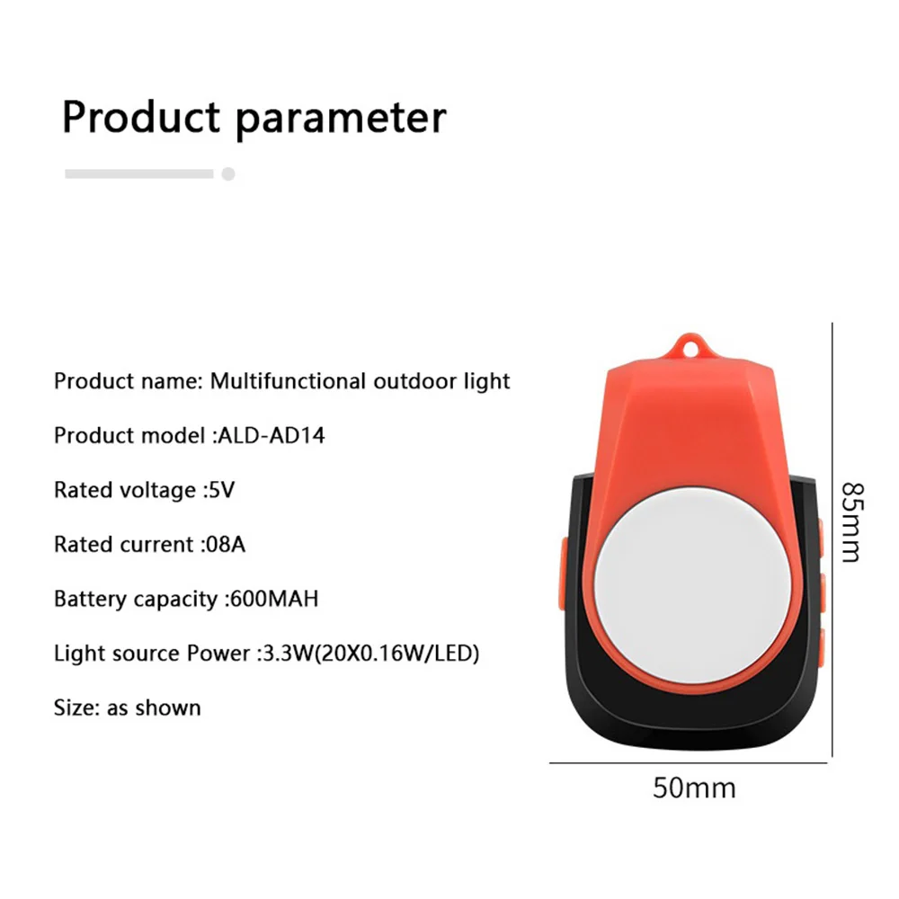 Lumières clignotantes d'urgence rechargeables par USB, lumière de décrochage de marché nocturne, lumières LED portables, extérieur, camping, travail, entretien