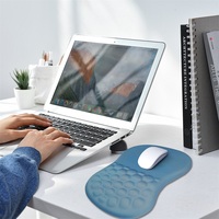 Blue Wrist Rest Pad Ergonomic Mouse Pad with Wrist Rest Support,Large Mousepad with Memory Foam and,Non-Slip Computer Gaming Pad